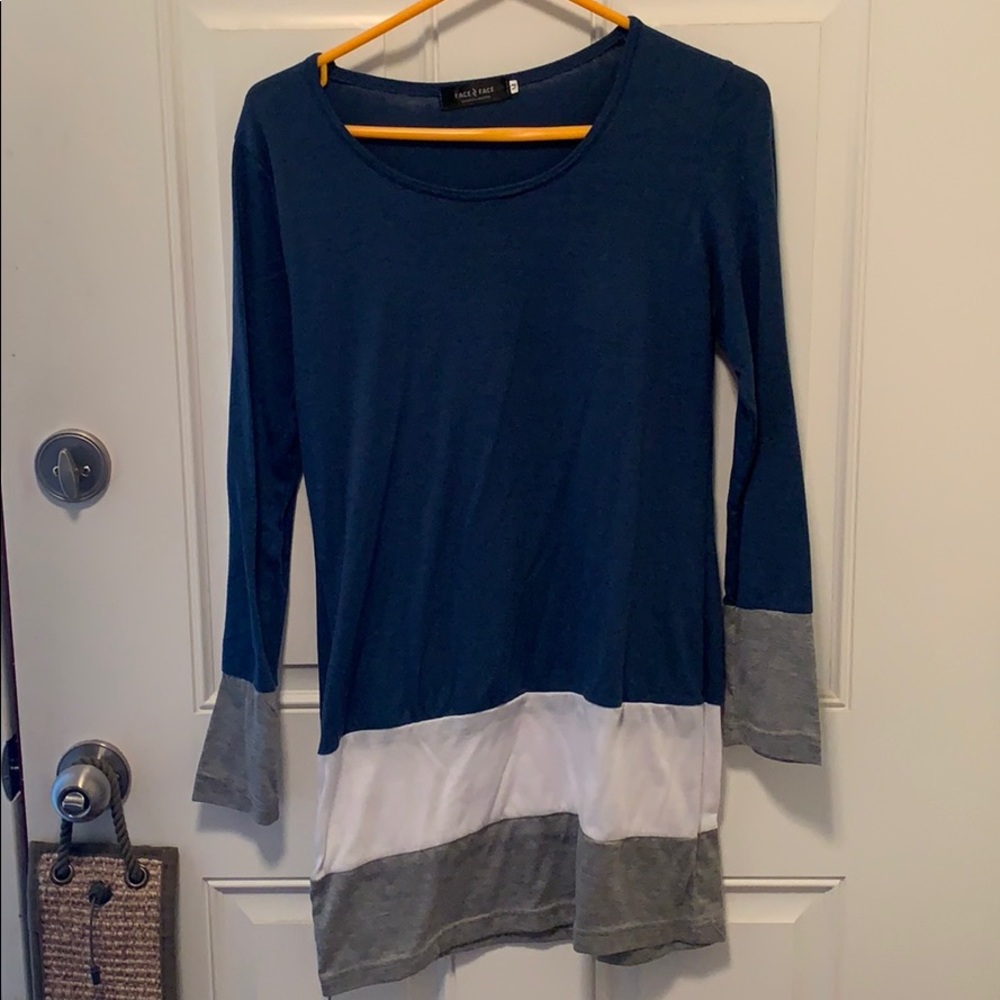 Long sleeve aqua blue
